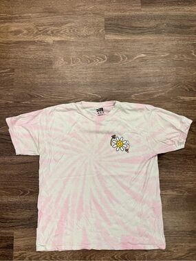 A.LAB Better Days Ahead Pink Tie Dye Graphic Tee Shirt Large Cotton